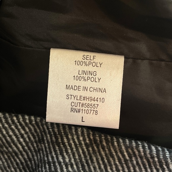 Anthropologie Hazelhazelhazel Herringbone Faux Leather Trim Jacket Gray Size L - Picture 7 of 8